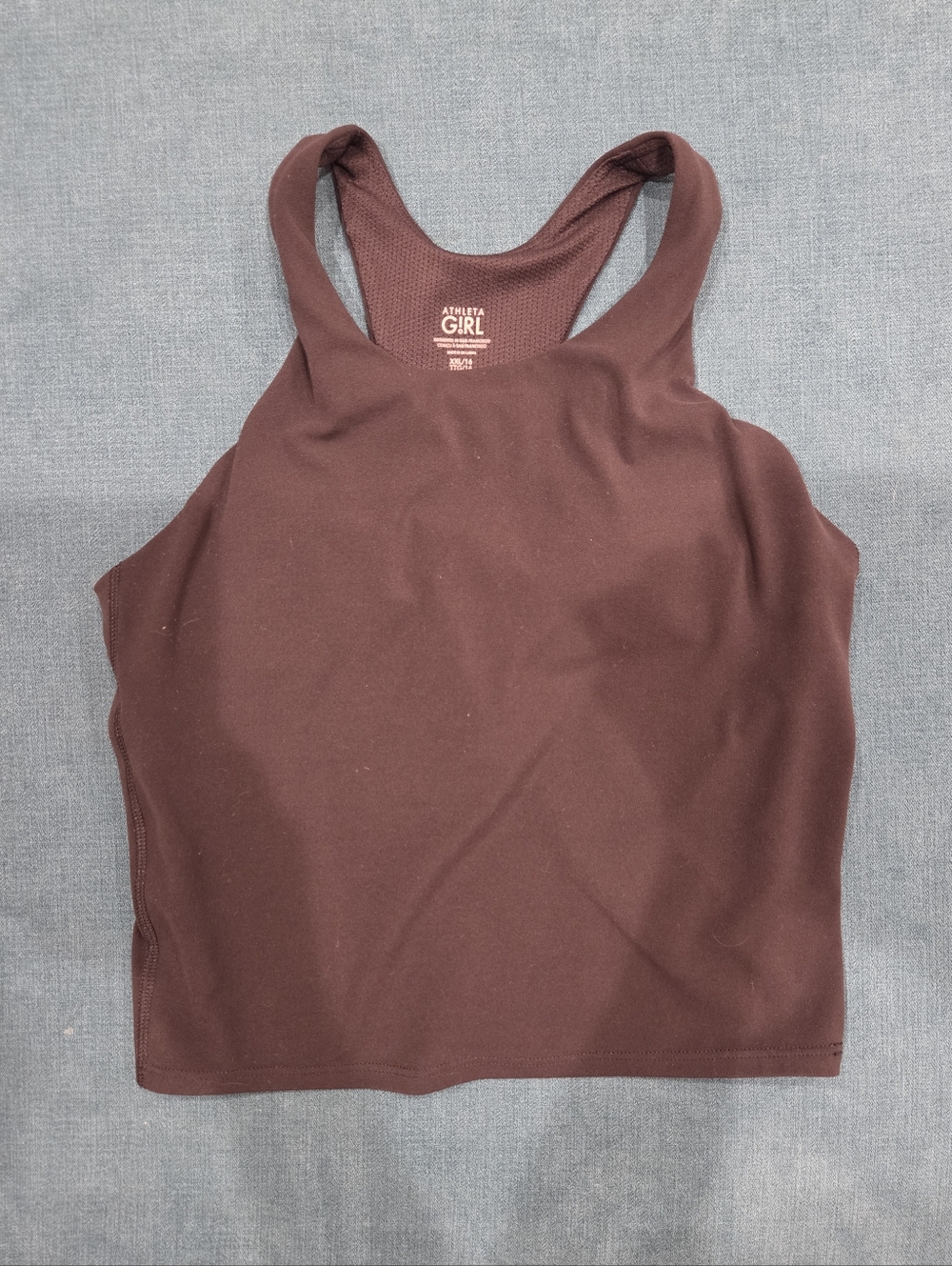 Athleta Girl Black High-Neck Racerback Crop Tank
